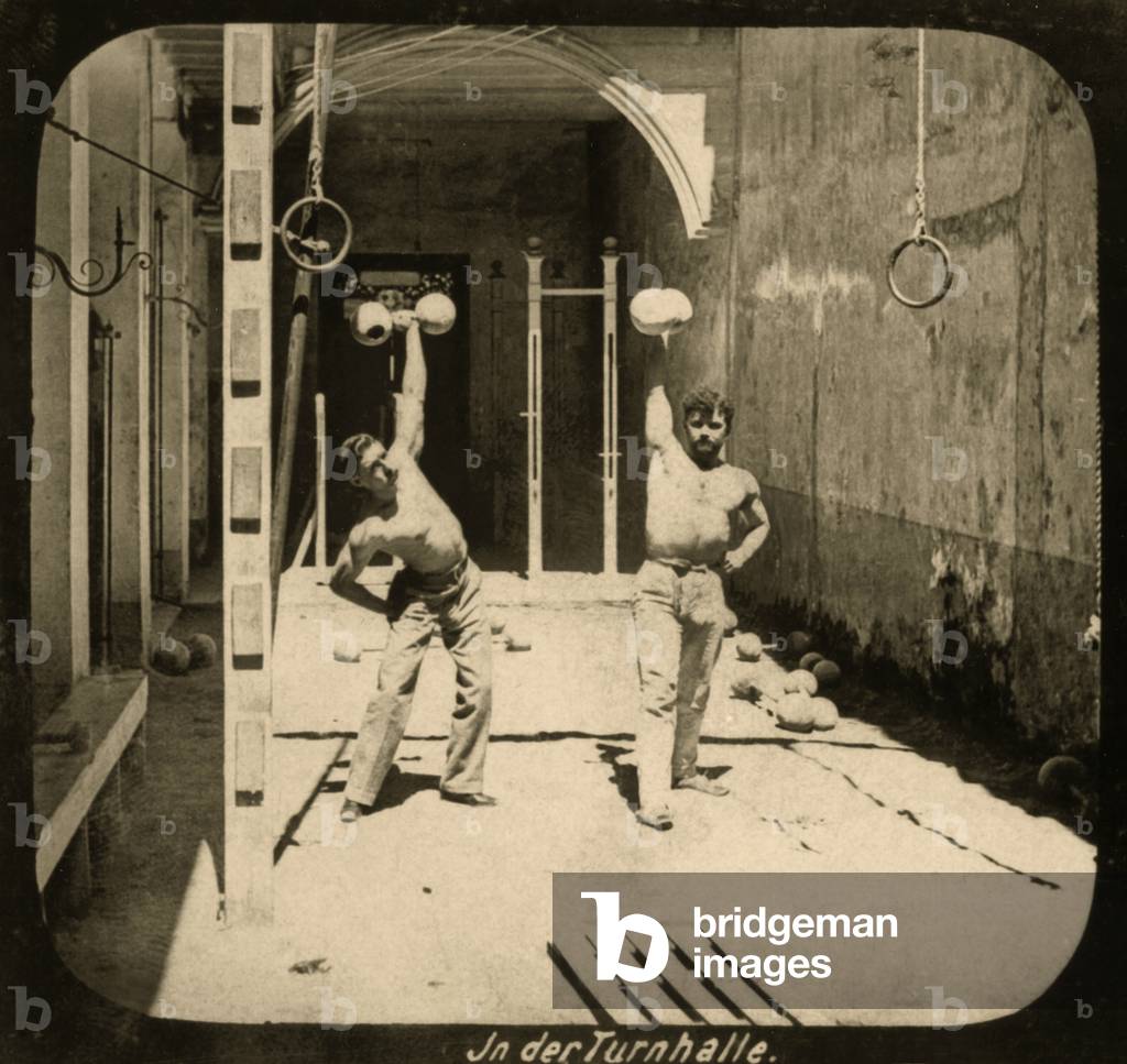Gym Scene in Berlin, c.1910 (sepia photo)