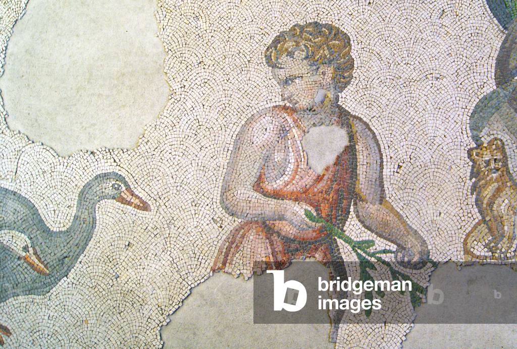 Mosaic depicting a girl herding Geese, Arasta Bazaar, Sultan Ahmet Mosque, Istanbul.