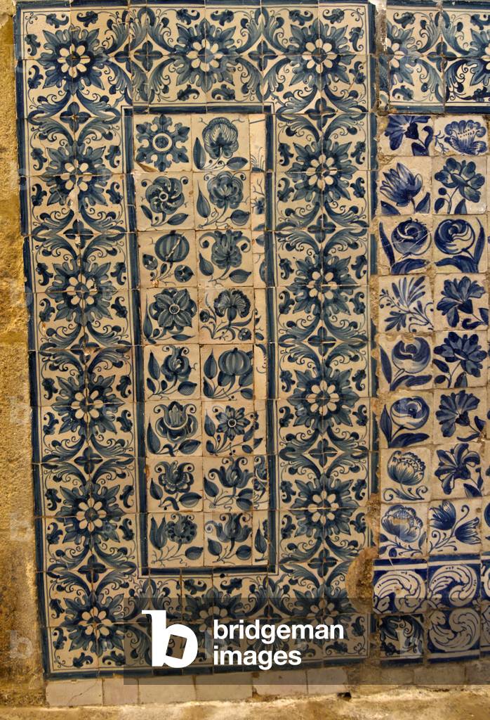 Panel depicting various species of flowers, Tarouca, Portugal  (ceramic tiles)