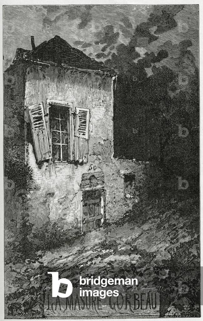 La Masure Gorbeau,19th Century (b/w engraving)