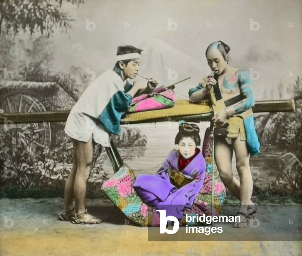 Hand coloured Japanese Albumin print, c.1880 (photo)