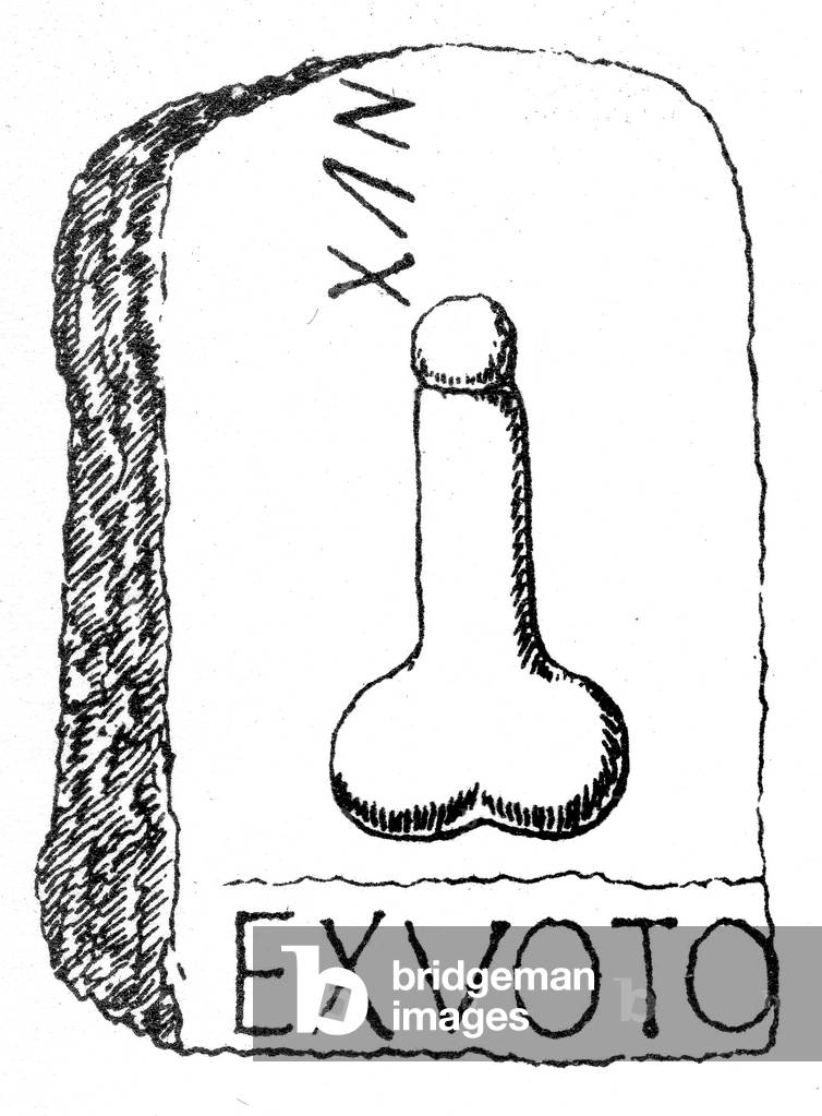 Roman 'Ex Voto' monument from the Westerwood Fort in Scotland on the Antonine Wall (engraving)