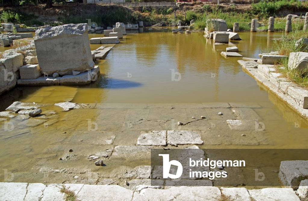 The Submerged ruins of Letoon, Turkey. (photo)