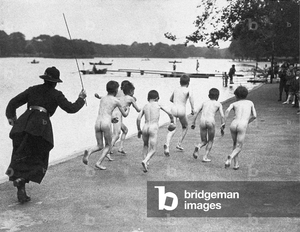 Policeman chasing Skinny dippers - 