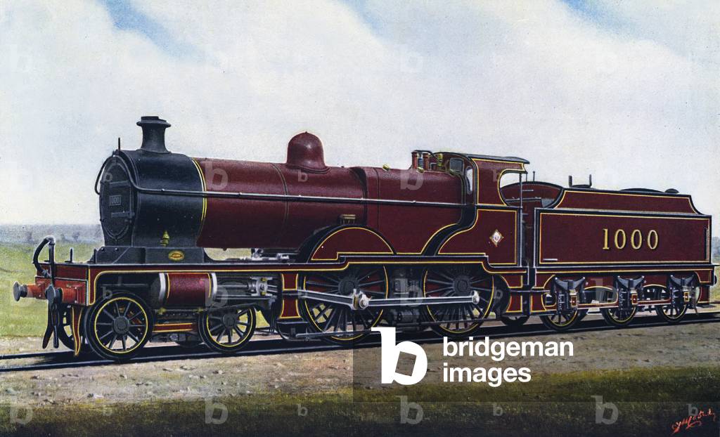 Along the Eden Valley: A Deeley Compound Engine 1000 for the Midland Railway, 1910 (litho)