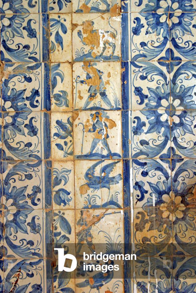 Panel depicting hunting scenes, Tarouca, Portugal  (ceramic tiles)