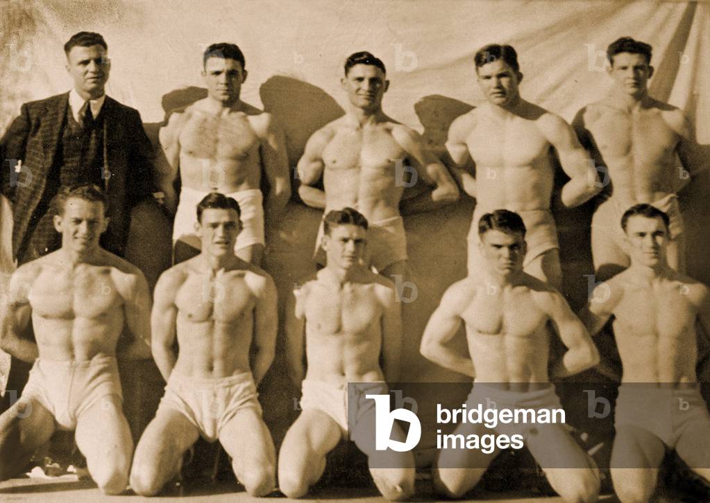 University of Michigan Wrestling team, runners up in the National Collegiate Wrestling Tournament, 1937 (photo) 