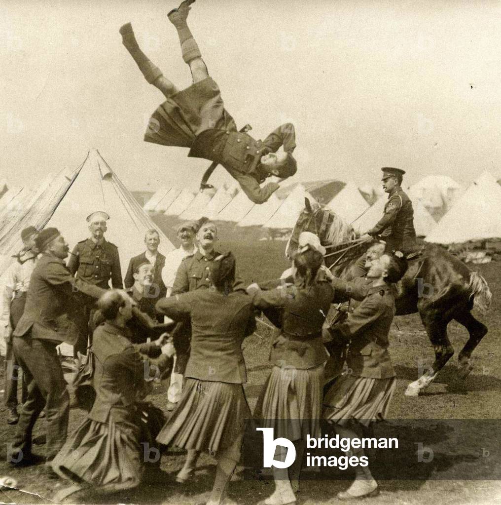 Giving a Scottish soldier 