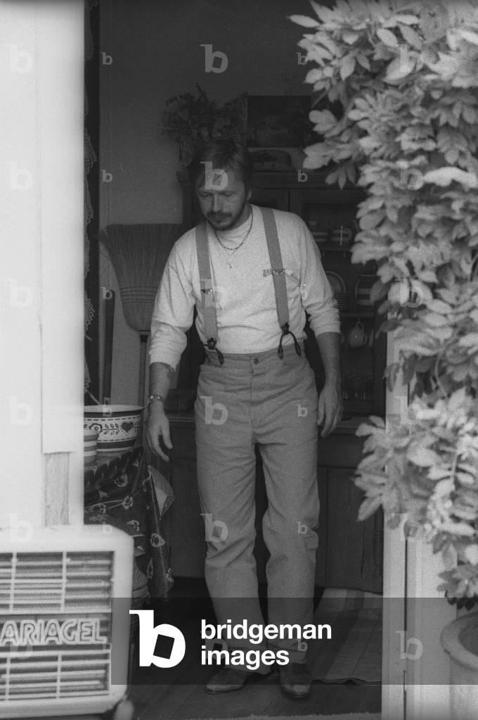 French singer Renaud (Renaud Sechan) at time of recording of album 'A la belle de mai', at home, Paris, 1994 ( photography)