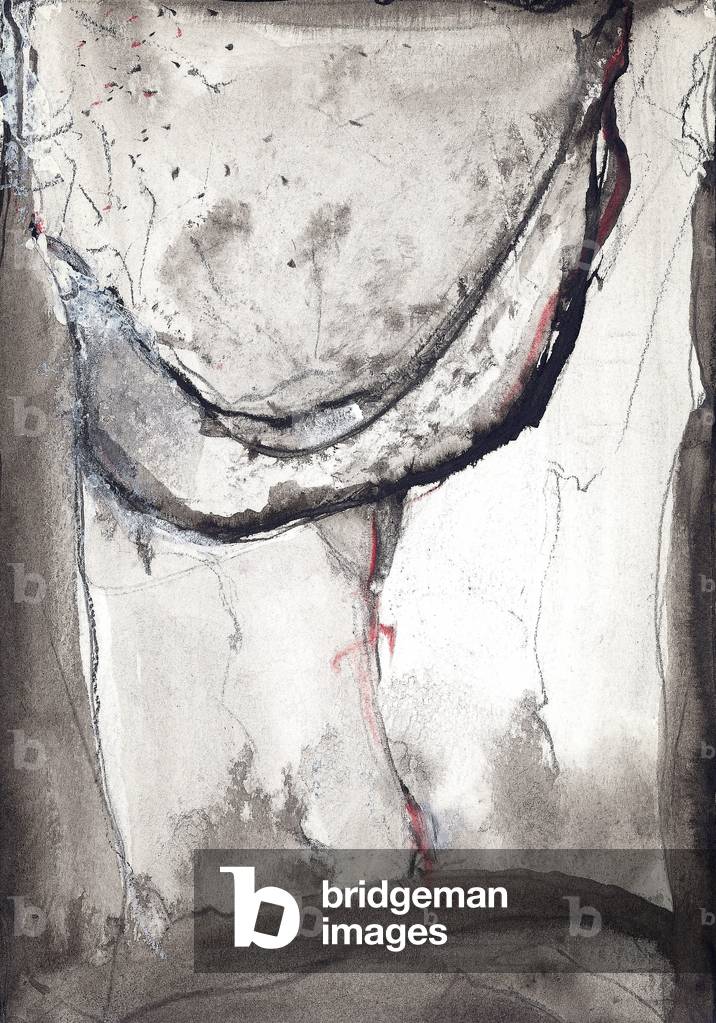 Untitled, (oil pastel and china ink on paper)