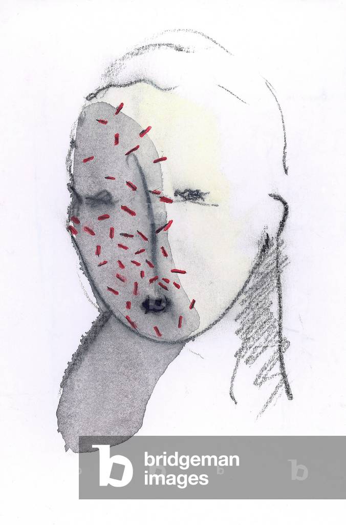Untitled, (oil pastel, china ink and graphite on paper)