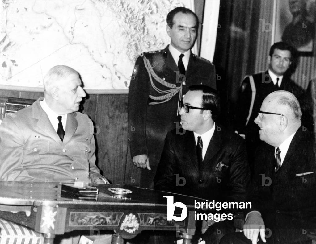 General de Gaulle with Cevdet Sunay, President of Turkey, Ankara, 26 October 1968 (b/w photo)