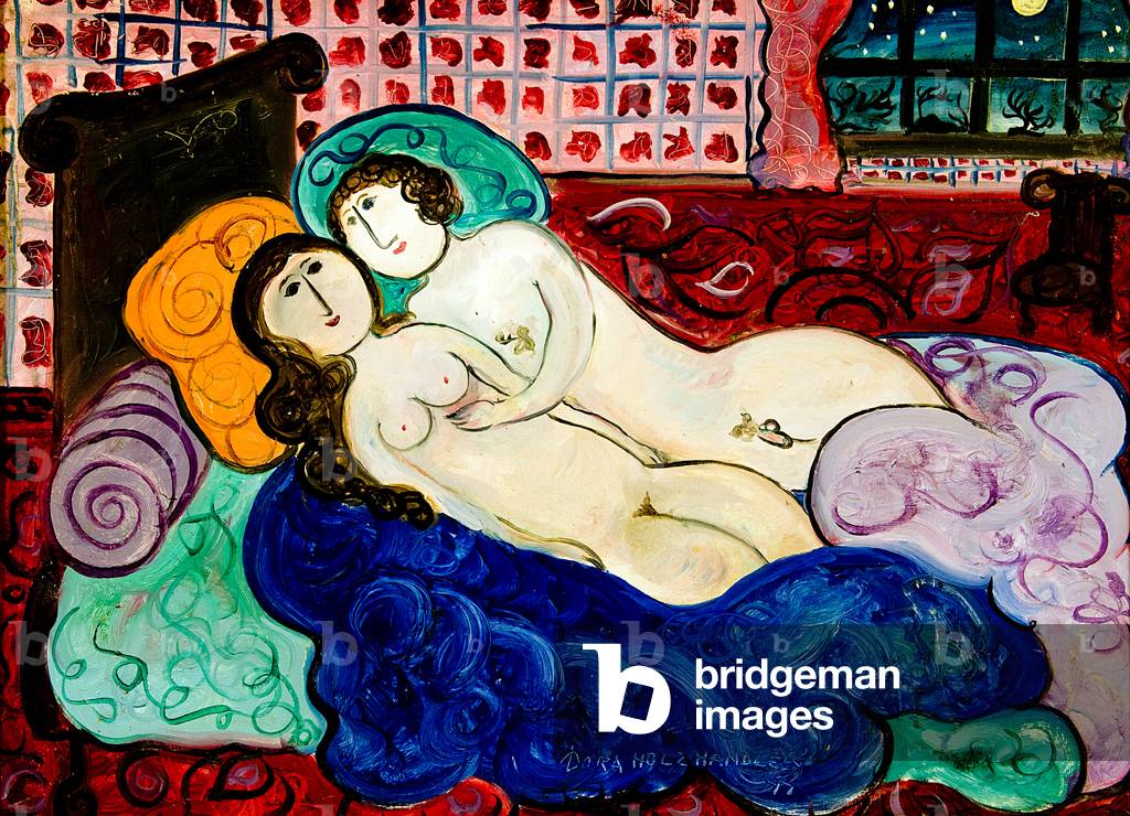 Gli amanti, 1977 (olio su tavola)