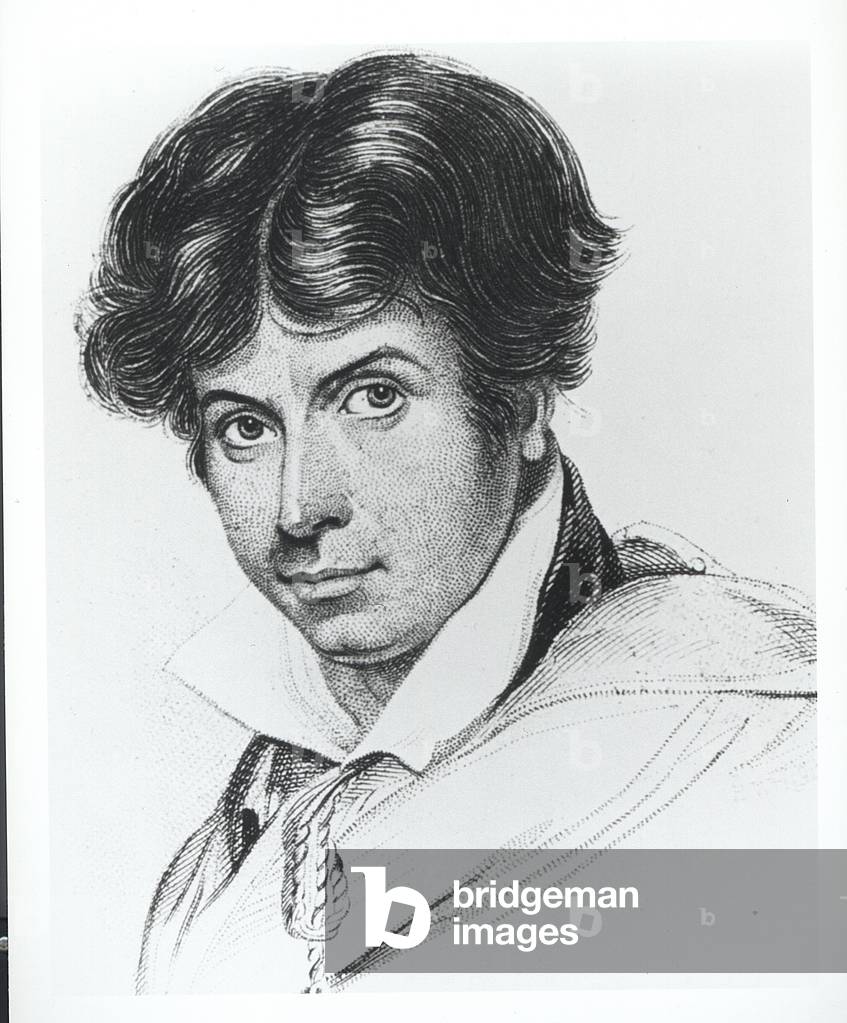 Portrait of James Henry Leigh Hunt (1784-1859) (engraving) (b/w photo)