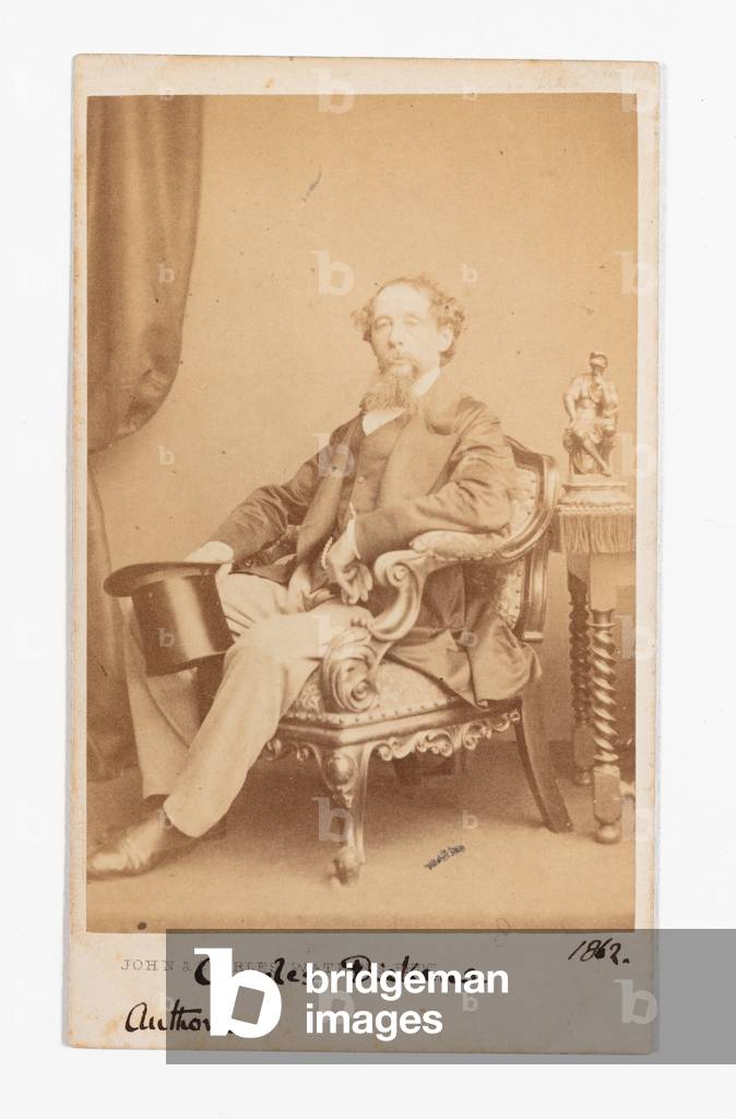 Carte-de-visite of Charles Dickens, 1862 (b/w photo)