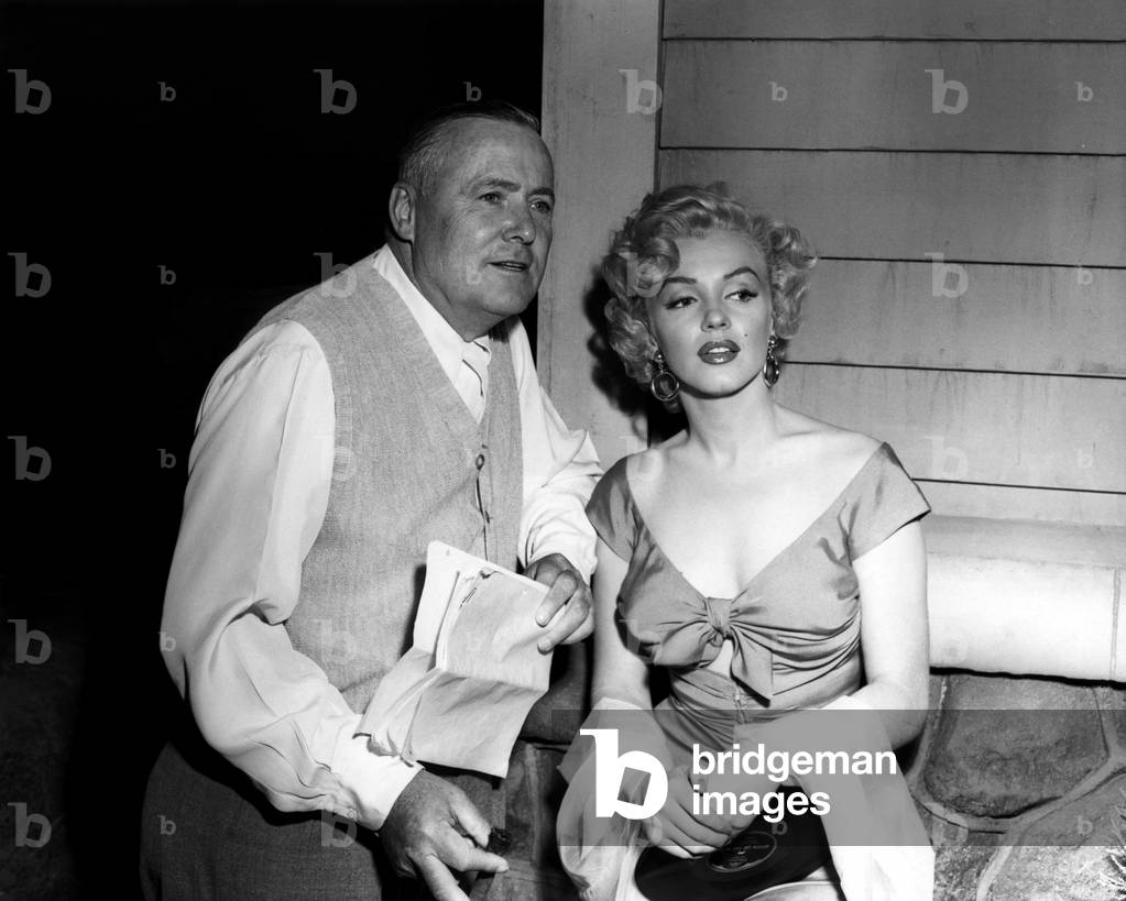 On the set of Niagara, 1952 (photo)
