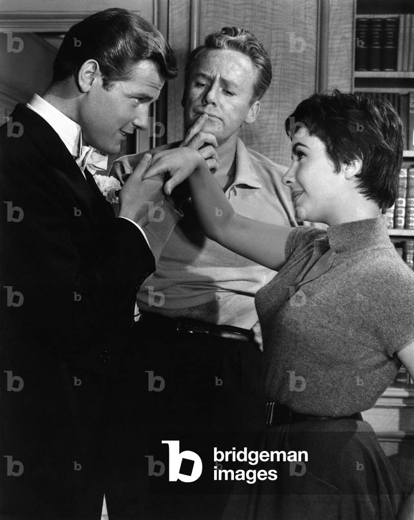 Roger Moore, Van Johnson And Elizabeth Taylor.
