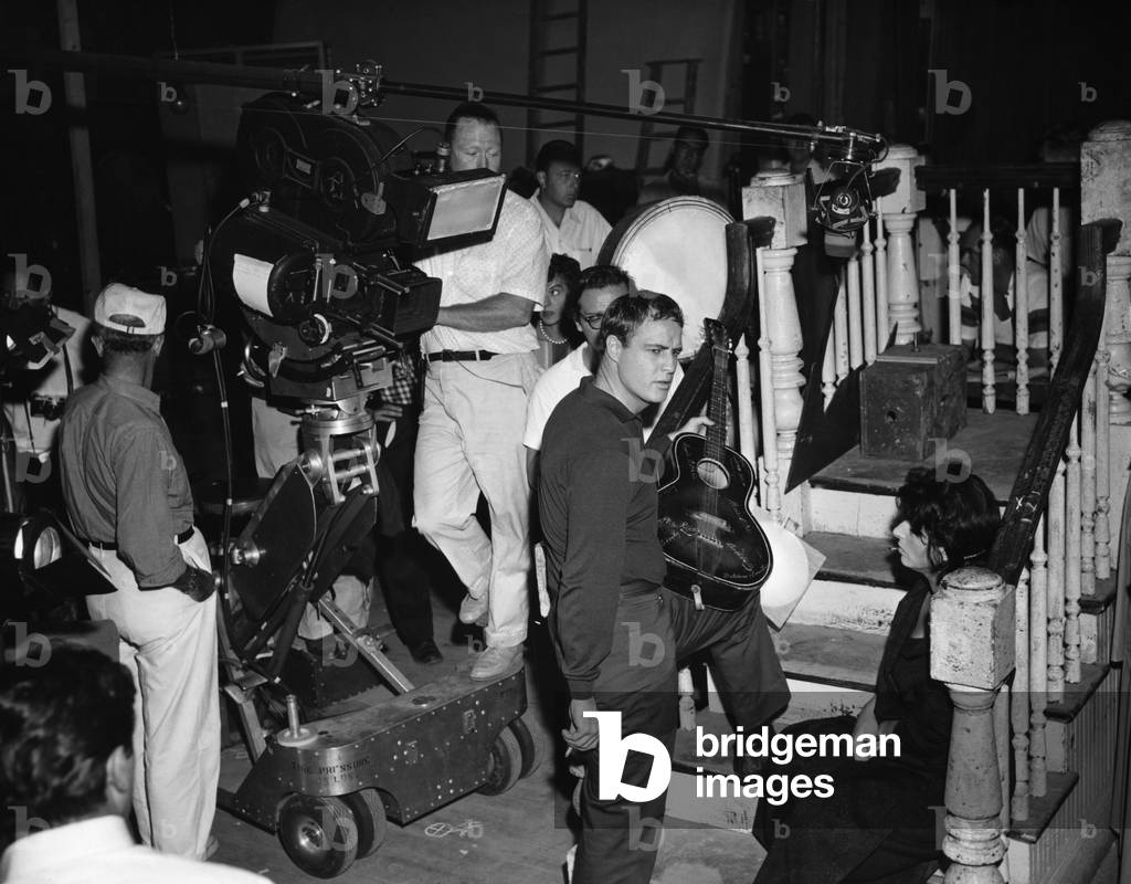 On The Set, Marlon Brando And Anna Magnani.
