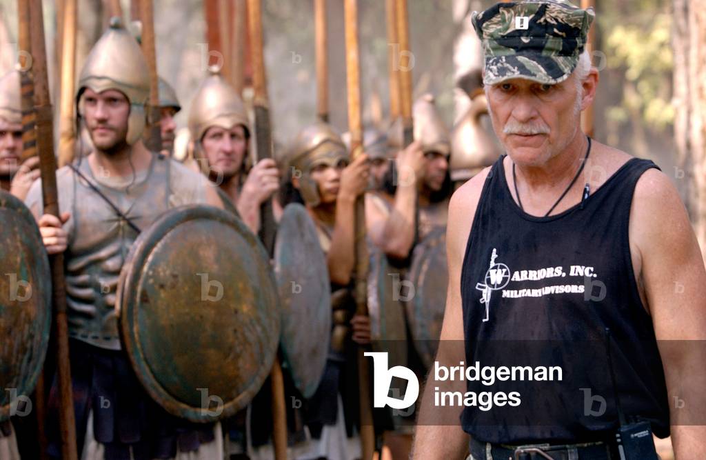 Military Adviser Capt. Dale Dye On The Set Of The Action Adventure Drama Alexander, Starring Colin Farrell, Directed By Oliver Stone and Distributed By Warner Bros Pictures, 2004