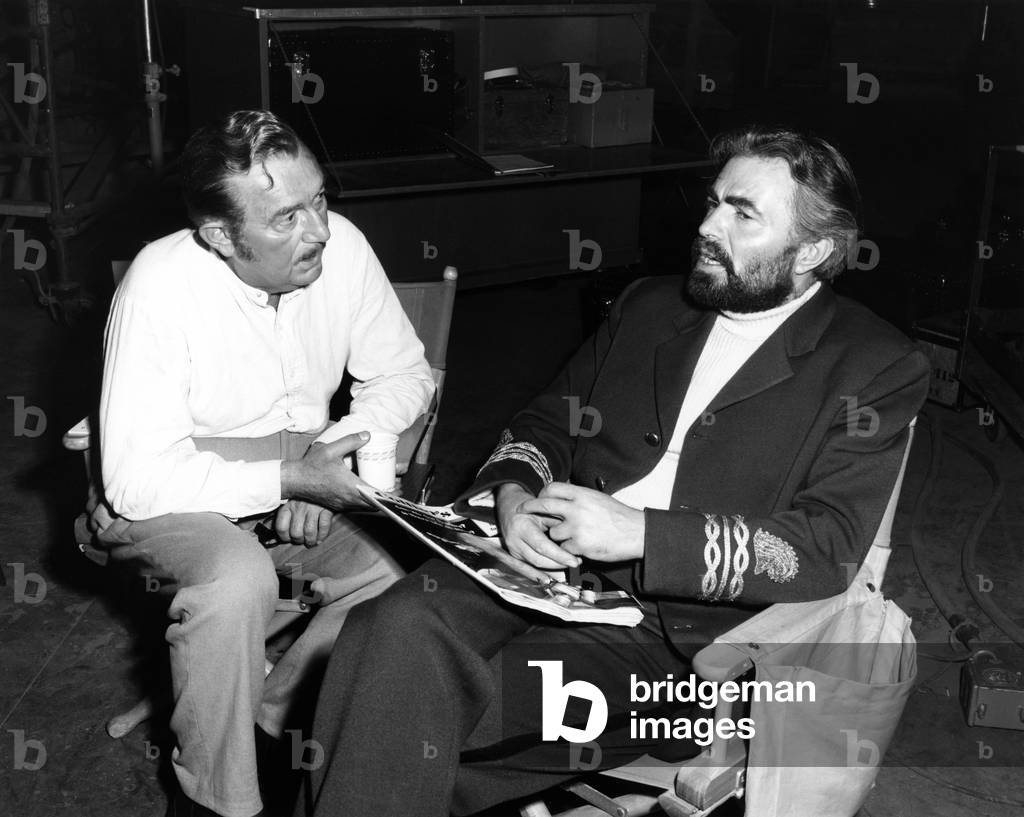 On The Set, Paul Lukas And James Mason, 20.000 Leagues Under The Sea 1954 Directed By Richard Fleischer
