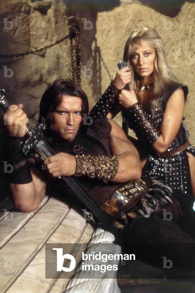 Arnold Schwarzenegger And Sandahl Bergman., Conan The Barbarian 1982 Directed By John Milius