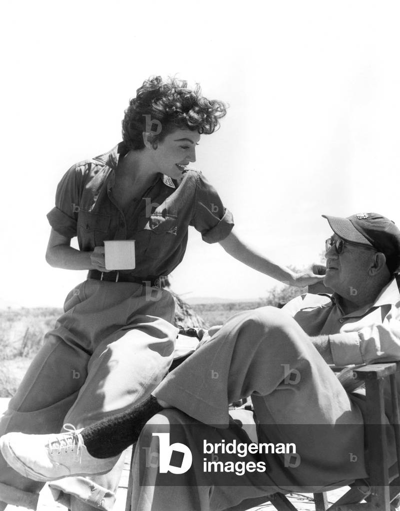 On The Set, Ava Gardner With John Ford (Director).