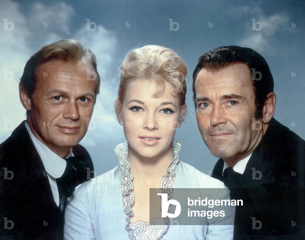 Richard Widmark, Dolores Michaels And Henry Fonda, Warlock 1959 Directed By Edward Dmytryk
