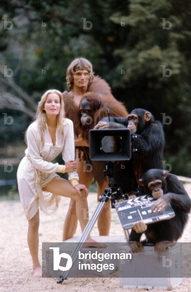 On The Set, Bo Derek And Miles O'Keeffe, Tarzan The Ape Man 1981 Directed By John Derek