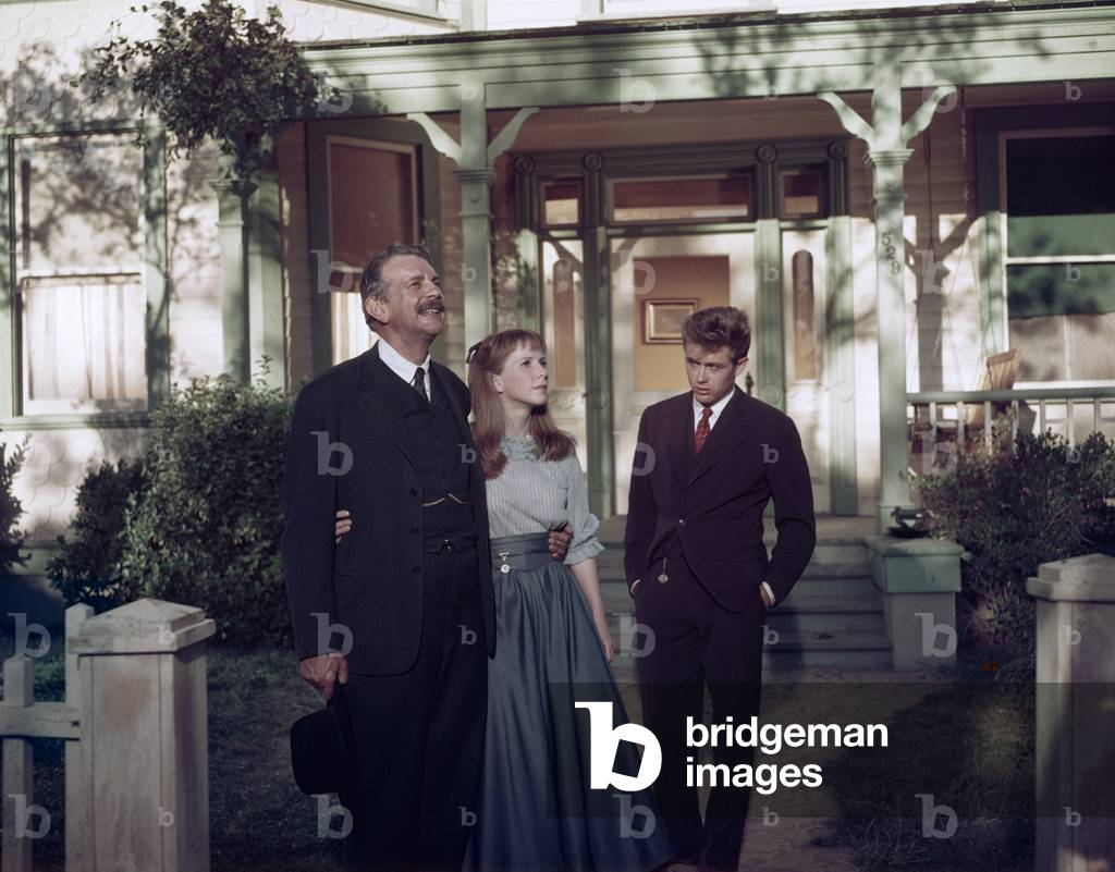 Ca. 1954, Usa --- Raymond Massey (L) With Julie Harris And James Dean In The 1954 Film <East Of Eden>, Directed By Elia Kazan. --- Image By  Sunset Boulevard, East Of Eden 1954 Directed By Elia Kazan