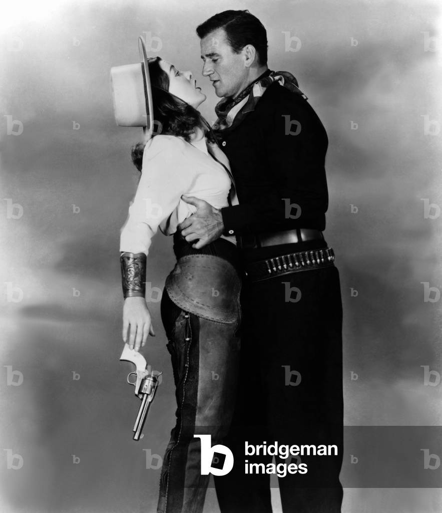 Ella Raines And John Wayne, Tall In The Saddle 1944 Directed By Edwin L. Marin