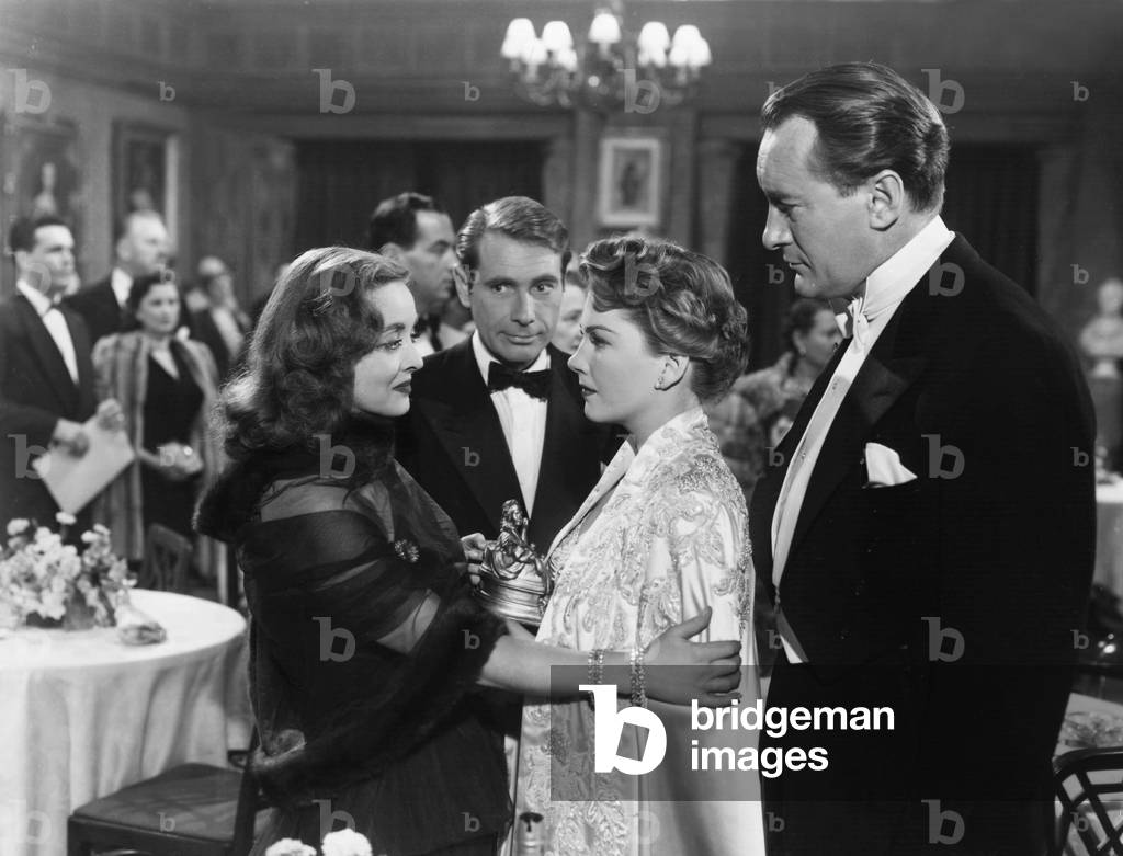 Bette Davis, Gary Merril, Anne Baxter and George Sanders (b/w photo)