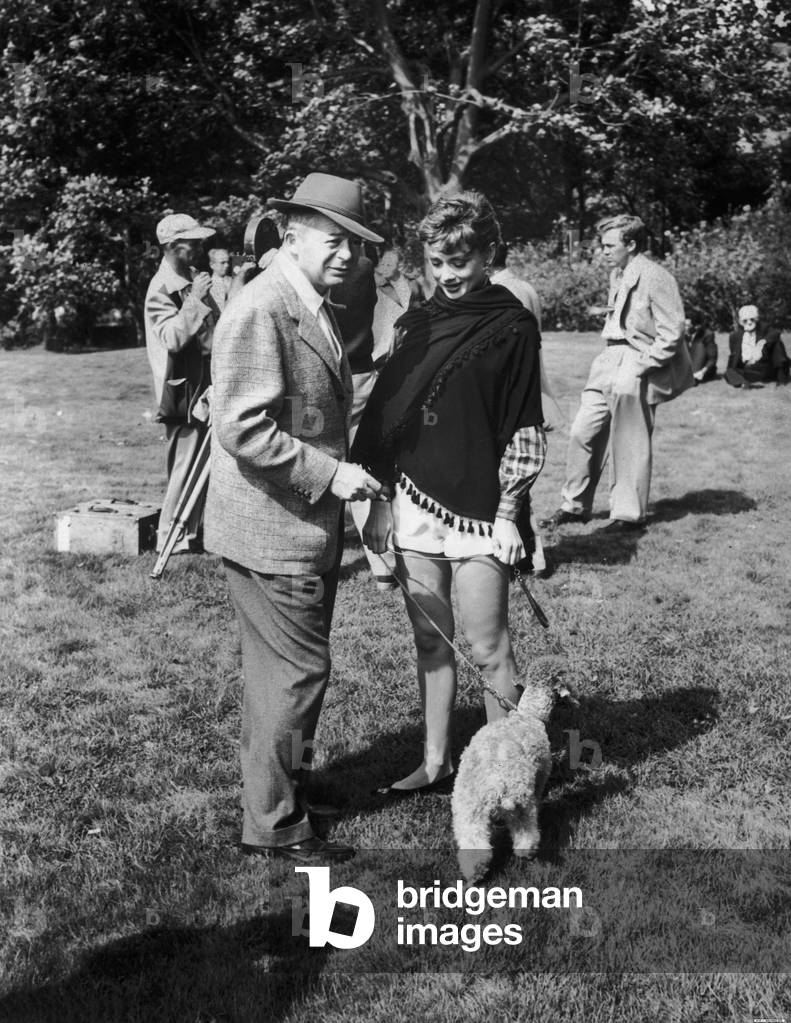 On The Set Billy Wilder With Audrey Hepburn