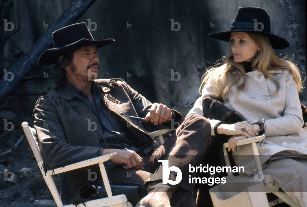 On The Set, Charles Bronson And His Wife, Jill Ireland, 1971