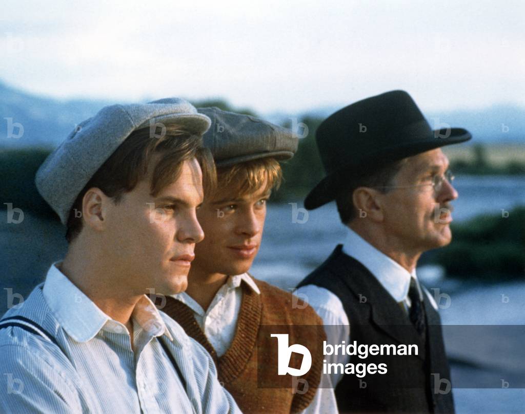 Craig Sheffer, Brad Pitt And Tom Skerritt., A River Runs Through It 1992 Directed By Robert Redford