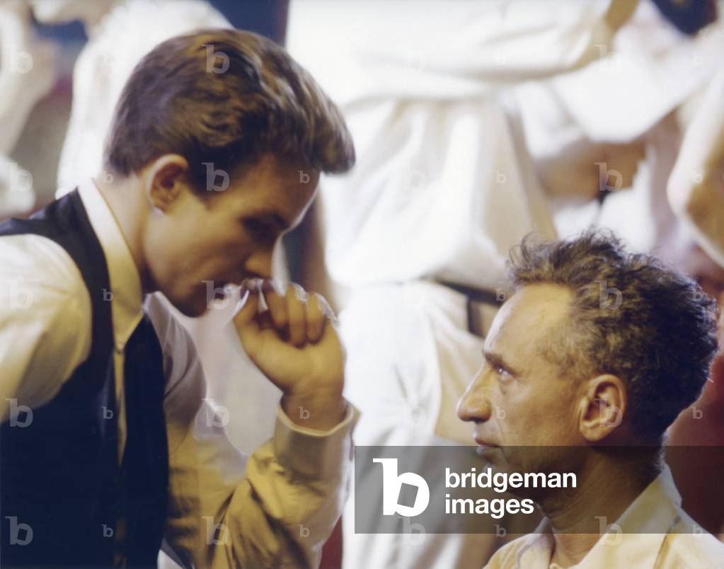 On The Set,Warren Beatty And Elia Kazan.