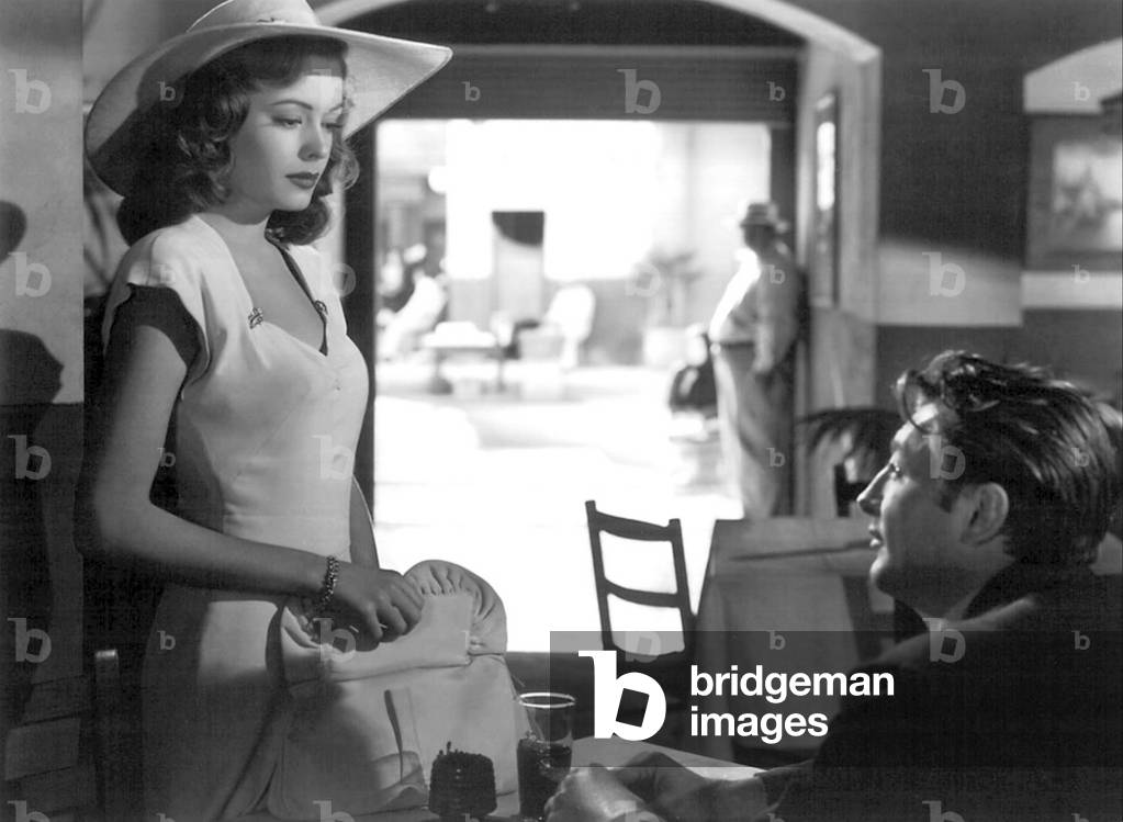 Out of the Past de Jacques Tourneur avec Bettejane (Jane) Greer (1924 - 2001) et Robert Mitchum (1917 - 1997), en c, 1947 (photo b/w)