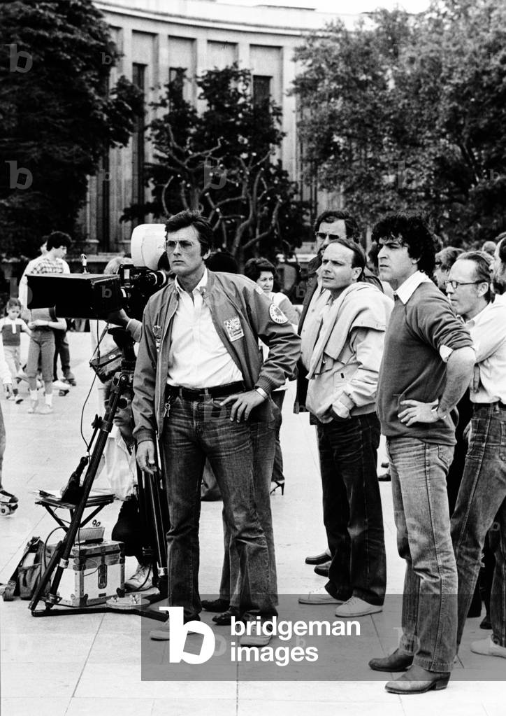 Alain Delon on the set of Le battant, 1983 (photo)