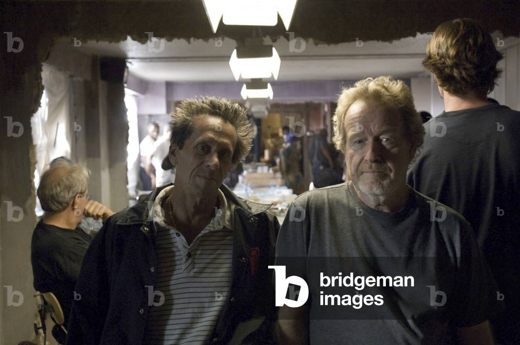 On The Set, Brian Grazer (Producer) And Ridley Scott, American Gangster 2007 Directed By Ridley Scott