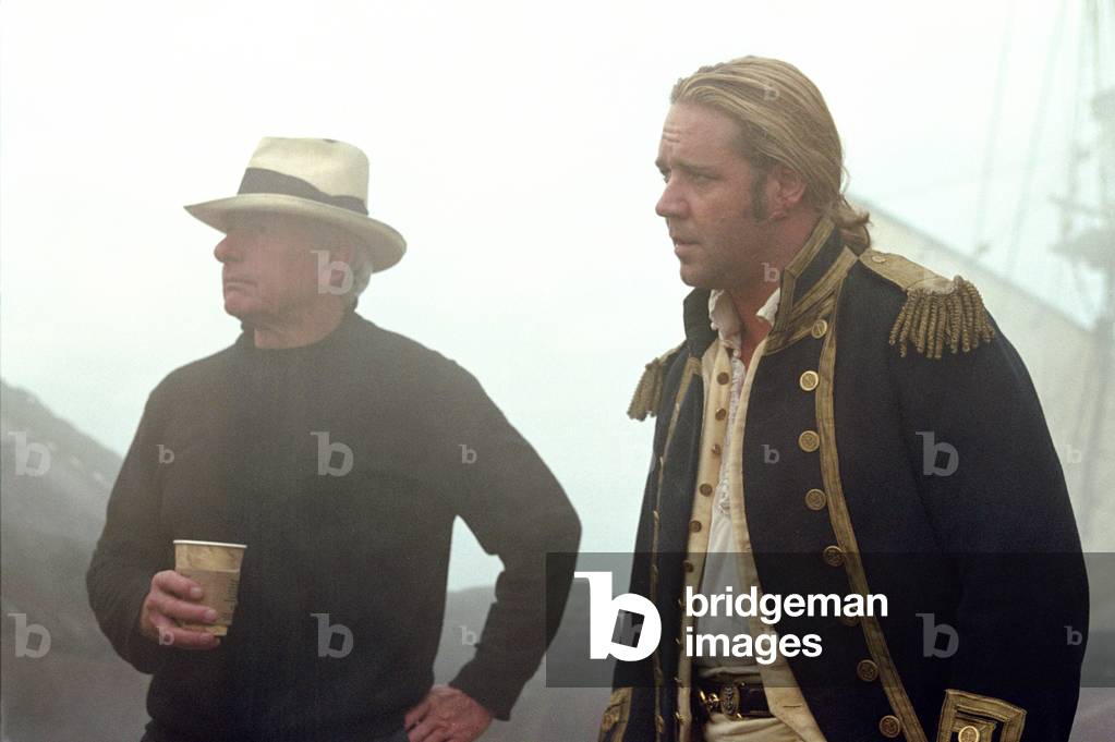 On The Set, Peter Weir (Director) With Russell Crowe.