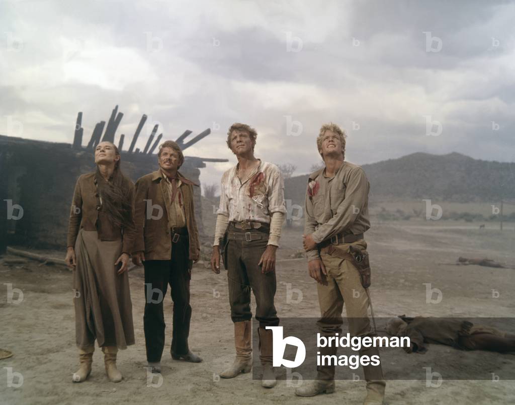 Audrey Hepburn, Audie Murphy, Burt Lancaster And Doug Mcclure, Unforgiven 1960 Directed By John Huston