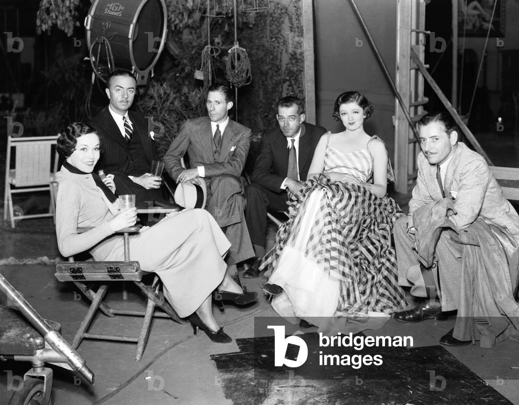 Actors Maureen O'Sullivan (Far Left), William Powell (Next Left), Myrna Loy (Second From The Right) And Ronald Colman (Far Right) On The Set Of 'The Thin Man' With The Director, W. S. Van Dyke, The Thin Man 1934 Directed By W S Van Dyke