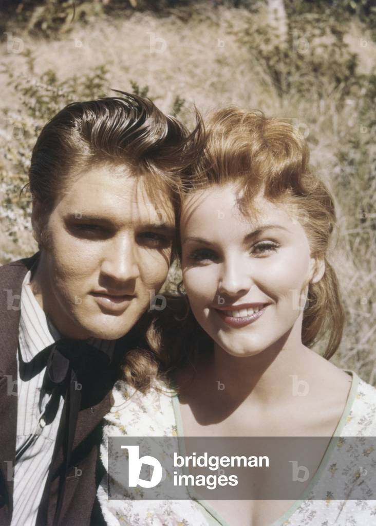 Elvis Presley And Debra Paget During The Filming Of 