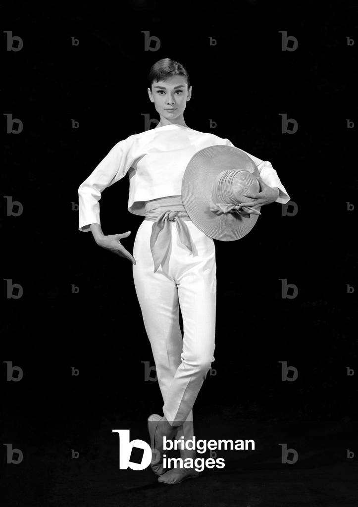 Audrey Hepburn, 1957 (b/w photo)