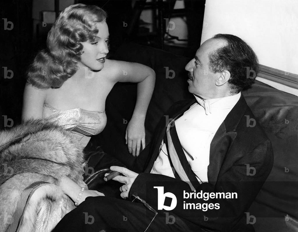 Marilyn Monroe and Groucho Marx on the set of Love Happy, 1949 (photo)