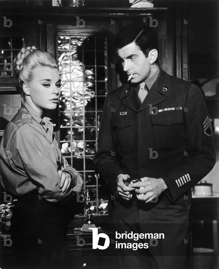 Ca. 1964 --- German Actress Elke Sommer And American Actor George Hamilton On The Set Of The 1964 Film 
