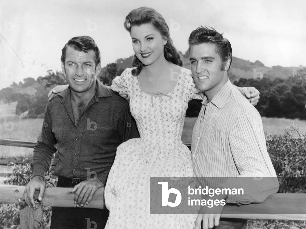 On The Set, Richard Egan, Debra Paget And Elvis Presley.