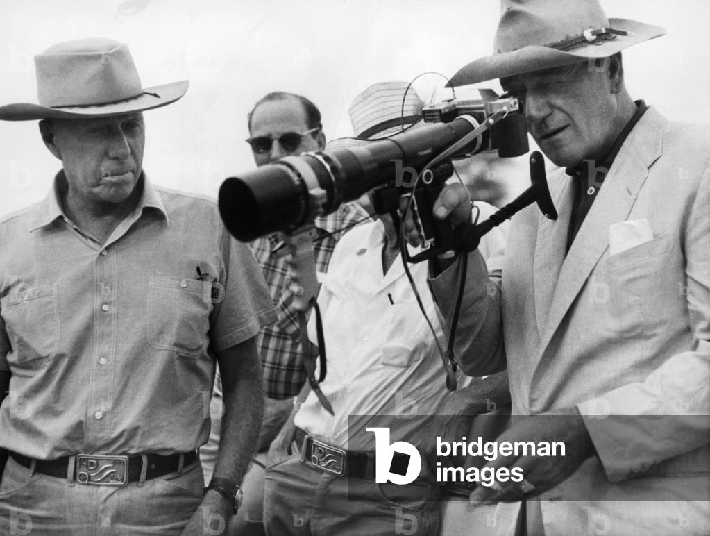 On The Set, Howard Hawks With John Wayne.