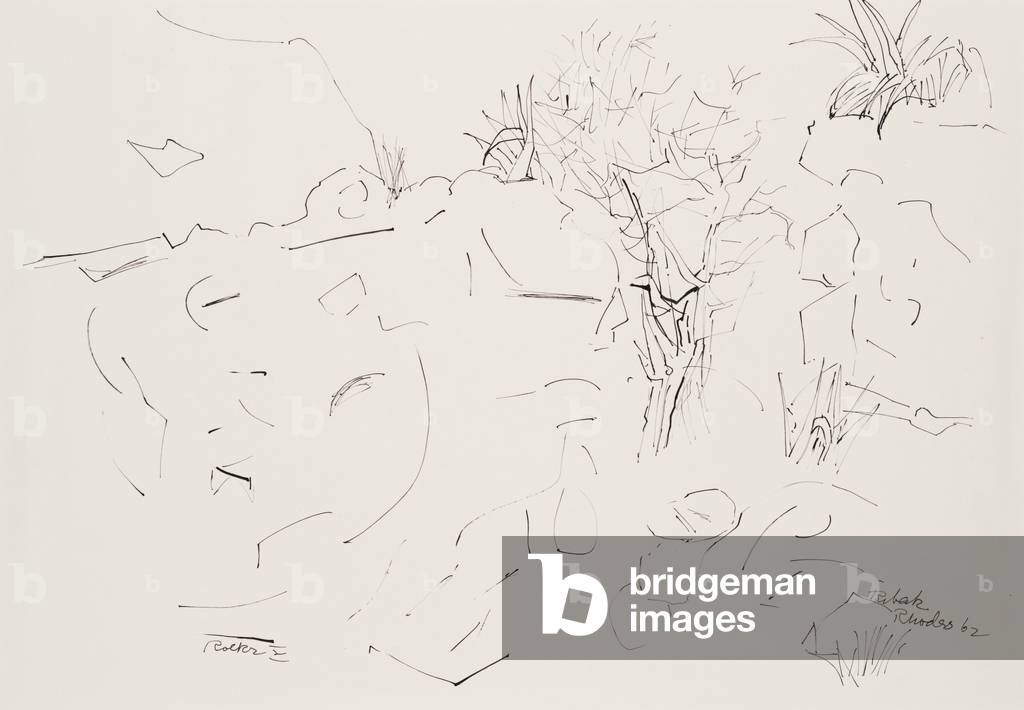 Rock 2, 1962 (pen and ink)