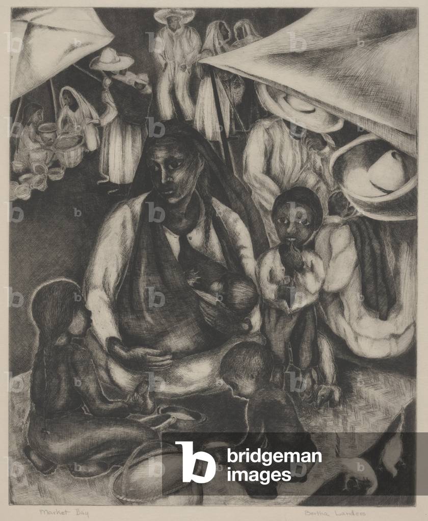 Market Day (etching & aquatint)