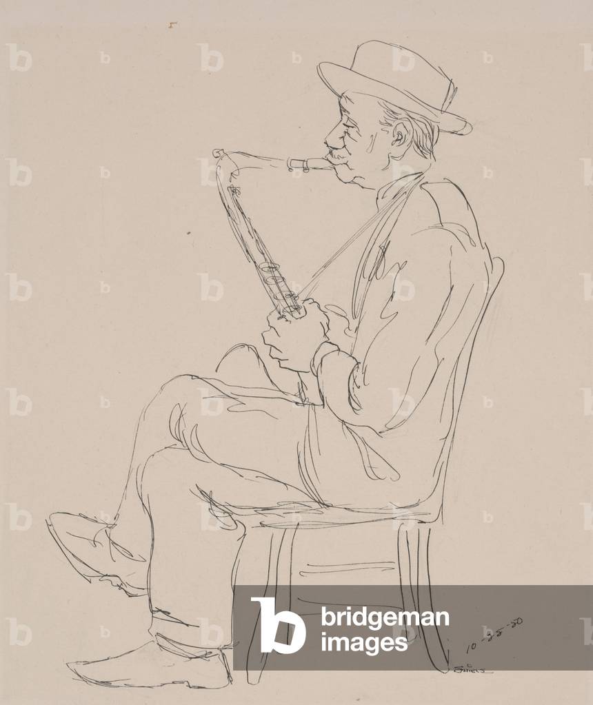 Tin Roof Blues, 1950 (pen & ink on paper)